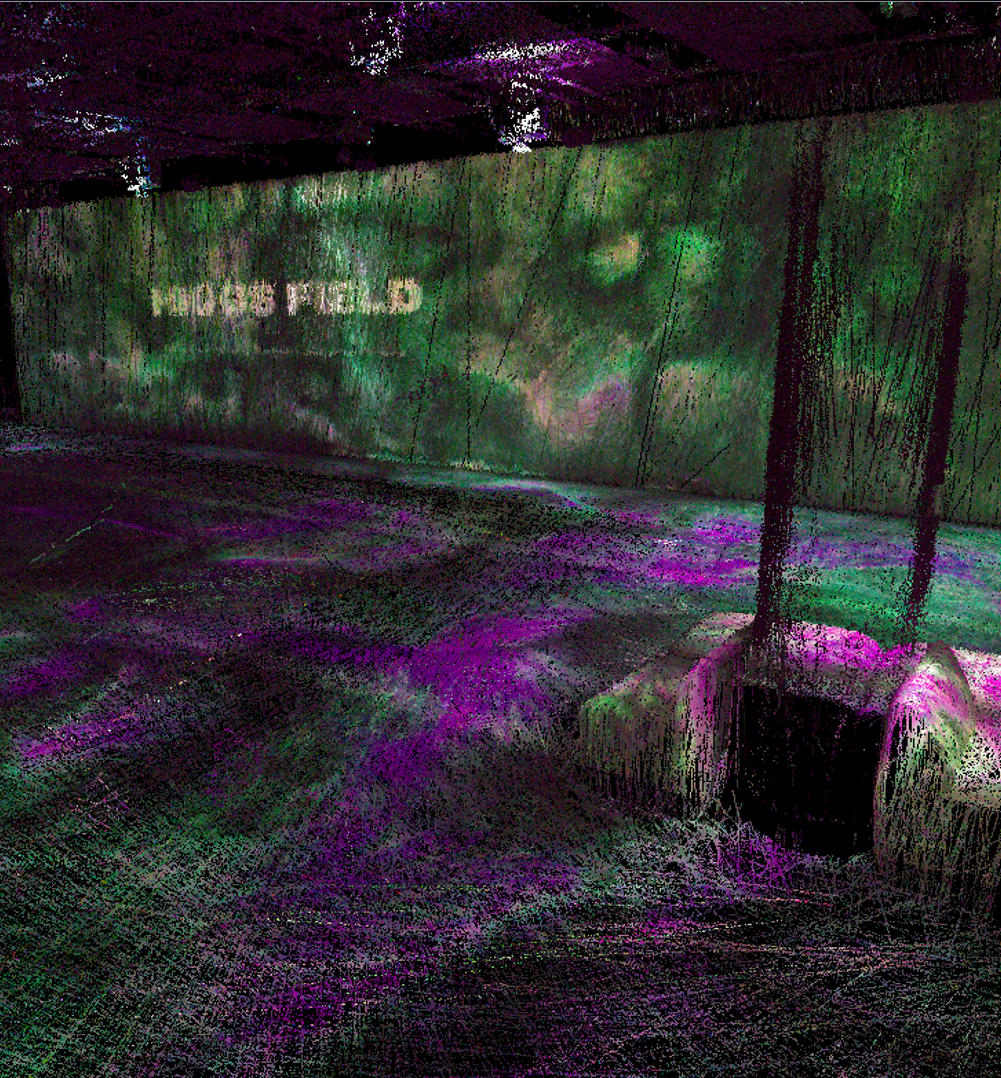 Colourised point cloud of exhibit room
